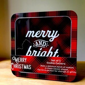 Cookie Cutters Tin Christmas Gift New
